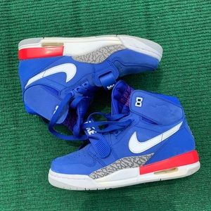 Jordan Royal Blue and White High-Top Sneakers